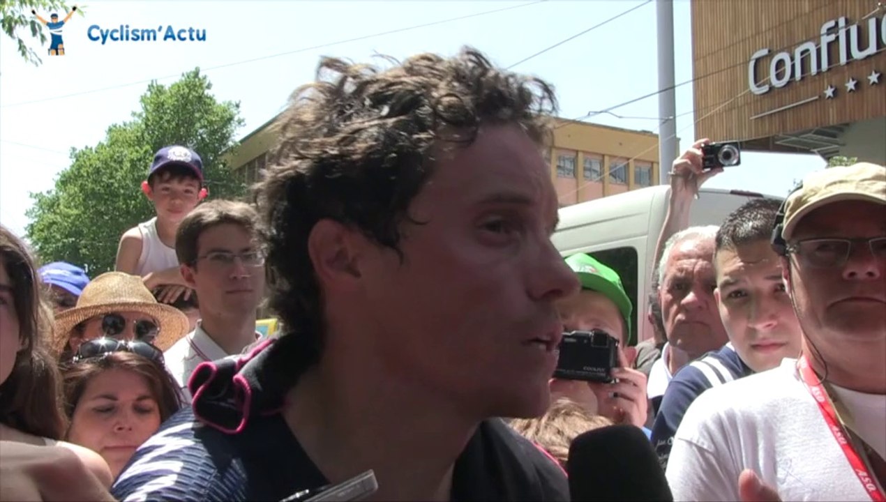 Sylvain Chavanel à l'arrivée de la 1e étape du Critérium du Dauphiné 2014