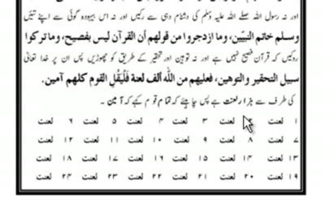 لطیفہ-مرزا غلام کی مسلمانوں پر پوری ایک ہزارلعنتیں