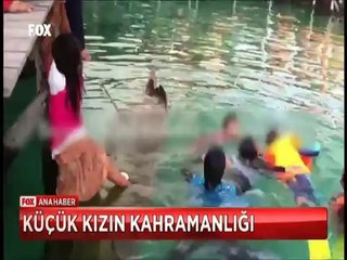 Ailesini denizde boğulmaktan kurtaran kahraman kız