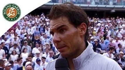 Nadal's first reaction after his 2014 French Open win