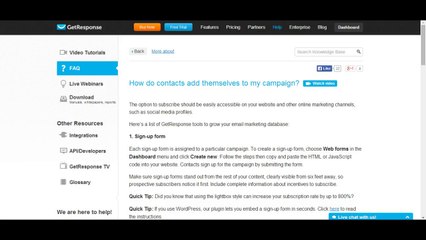 Mailing List 1 Getresponse