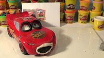 Play Doh Pixar Cars Lightning McQueen, Rare Barbed Wire Lightning and Tires from Play Doh
