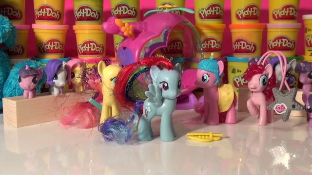 My Little Pony Rainbow Dash, Pinkie Pie, Fluttershy and 2 new Squishy Fashems and the Rainbow Helico