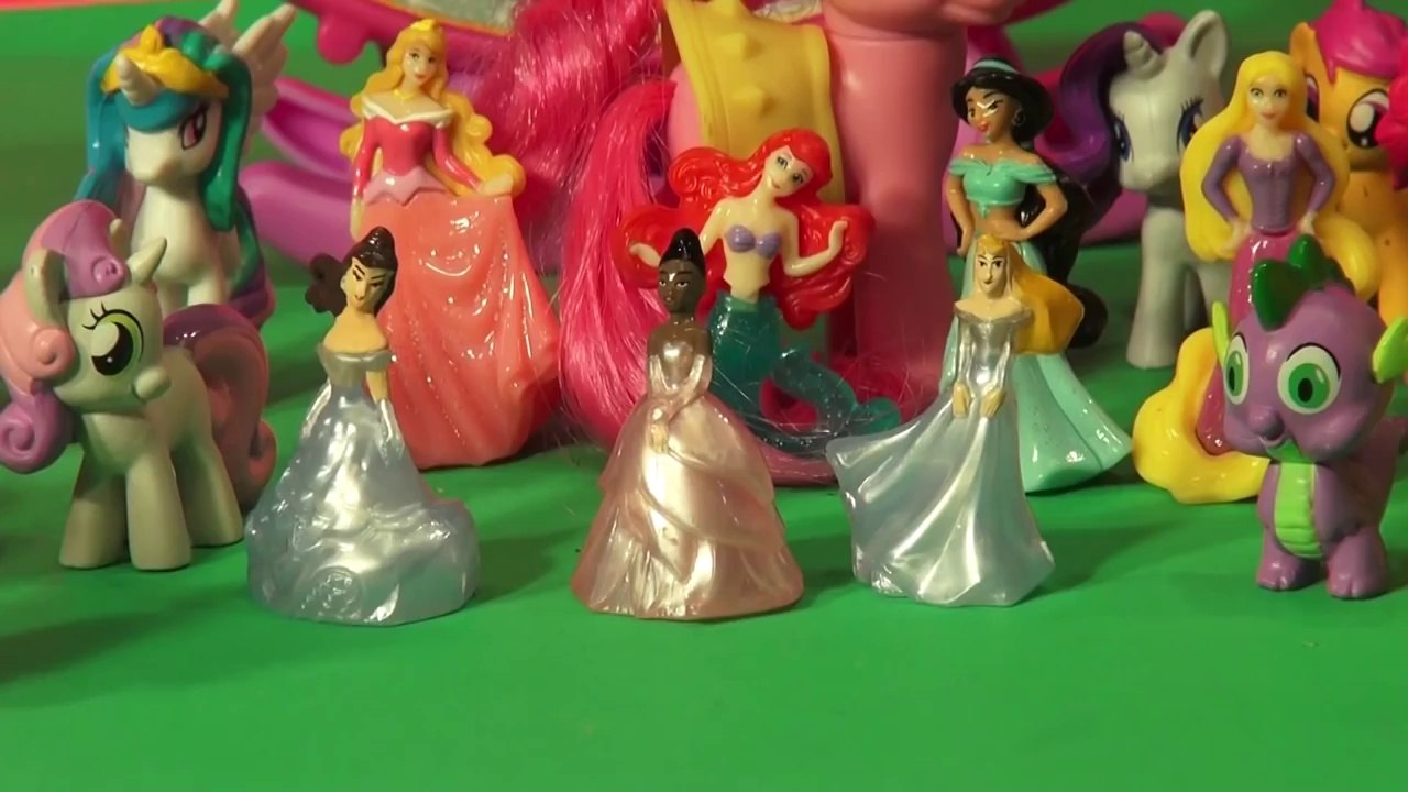 4 Play Doh Surprise Disney Eggs and 3 Disney Kinder Egg Surprises delivered by My Little Pony Pinkie