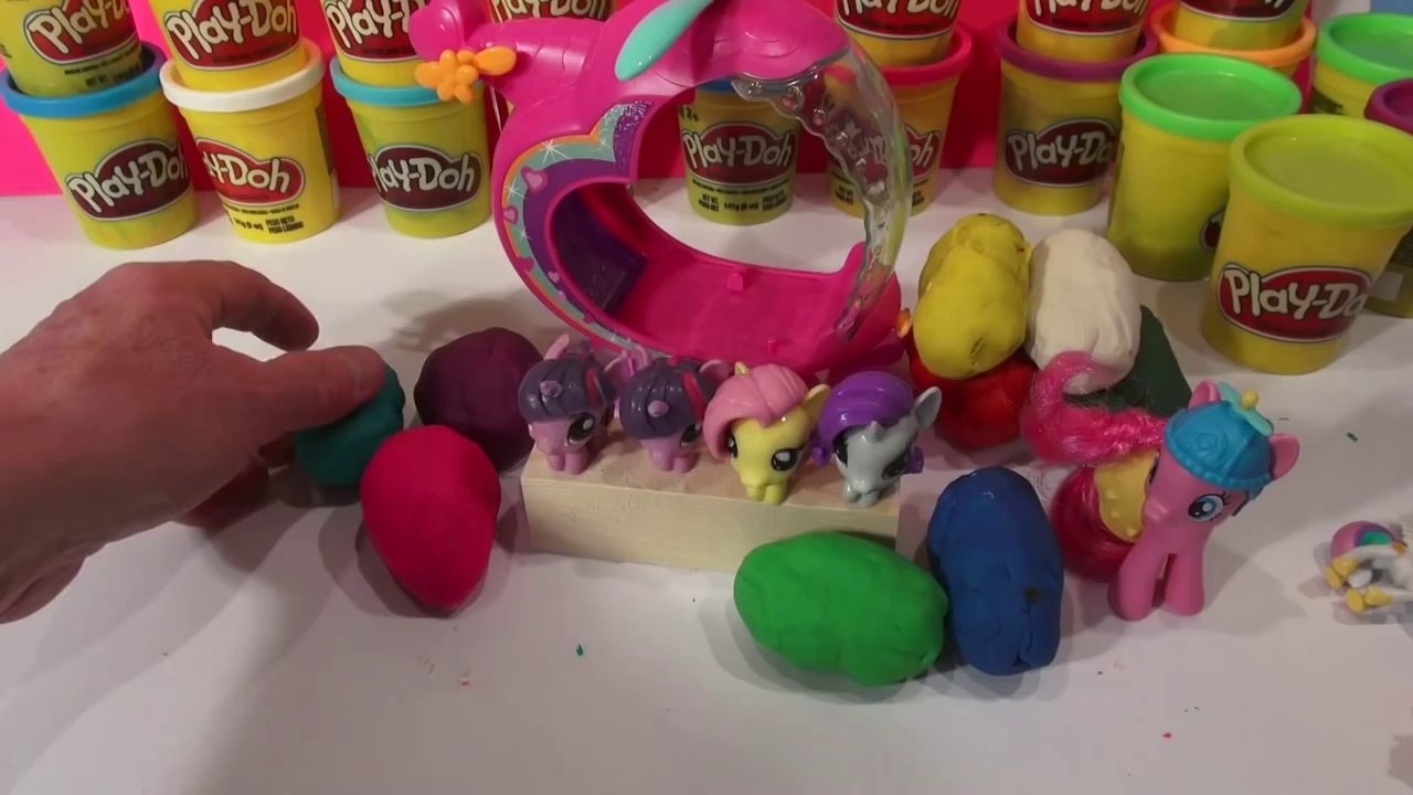 Play Doh Surprise Eggs, 12 My Little Pony Surprise Eggs , and 4 My Little Pony Fashems with Pinkie P