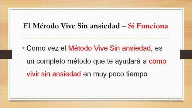 En que consiste el metodo vive sin ansiedad