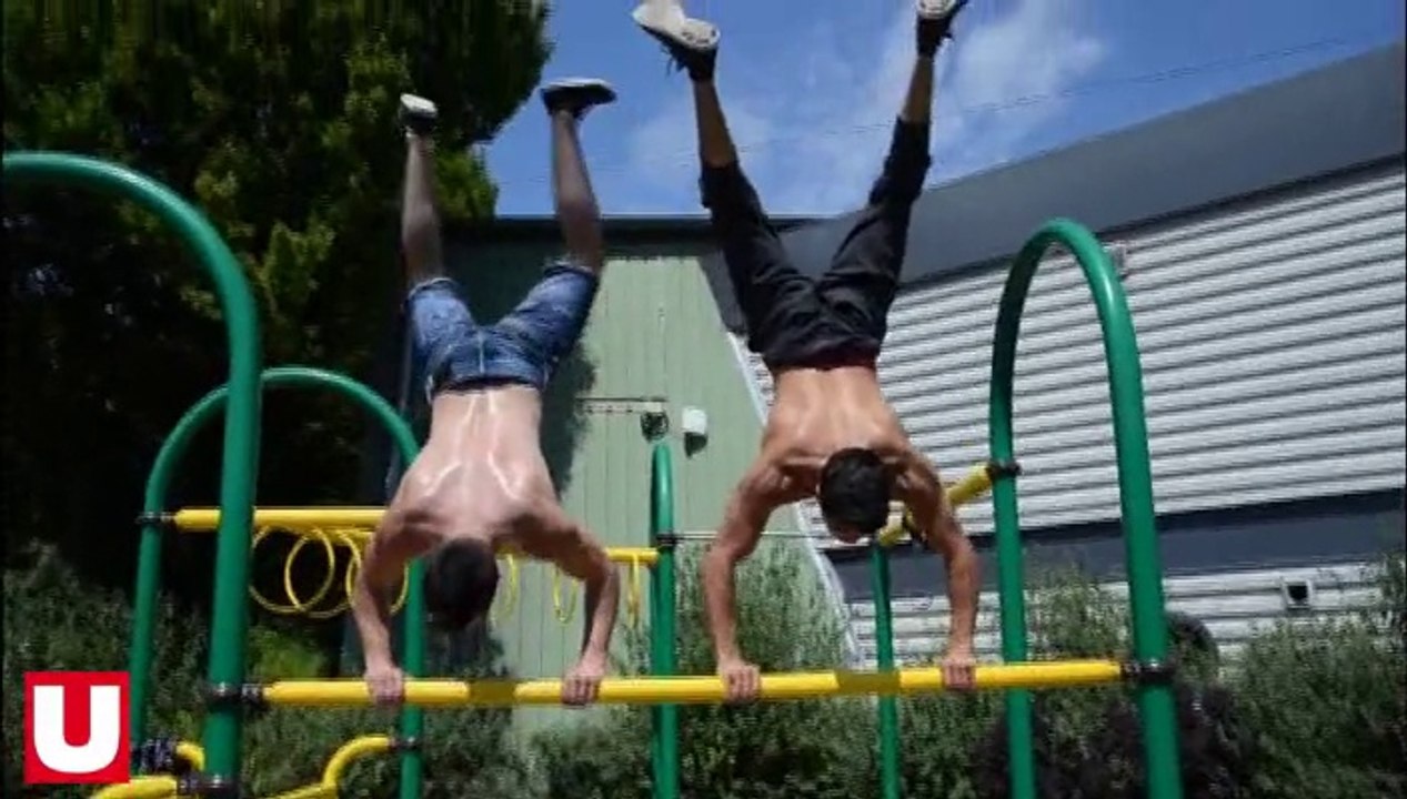Spider et Guiom, gymnastes de la rue à Sedan