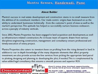 Mantra Senses Offers 2 BHK flats in Handewadi, Undri, Pisoli Pune