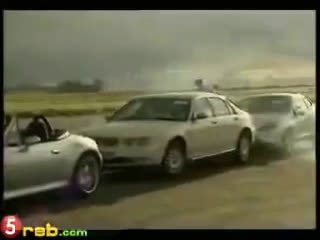Very close drift parking stunts