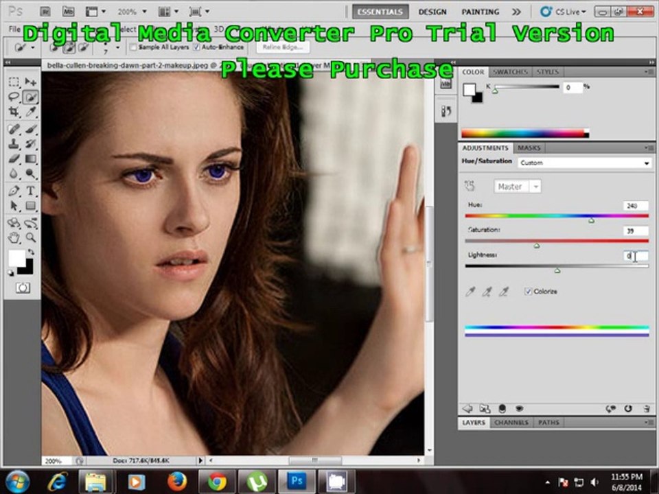 How To Chnge Eye Color with Photoshop in 40 Sec