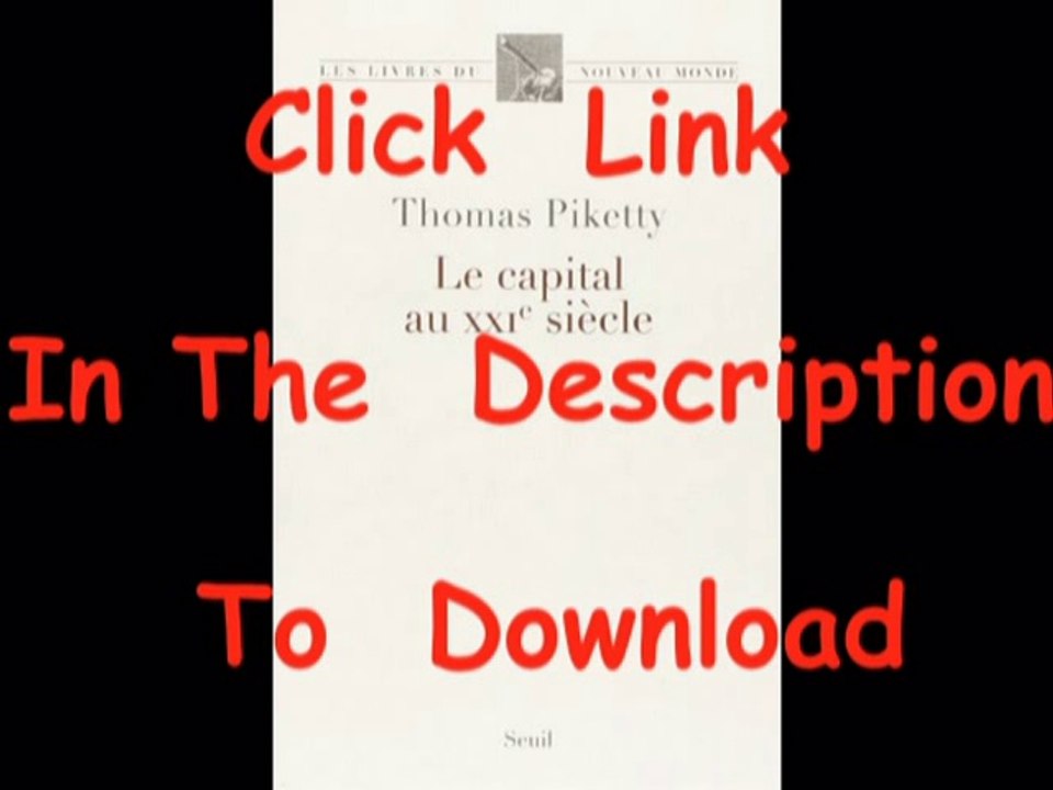 Le capital au XXIe siècle [Free PDF/EPUP]