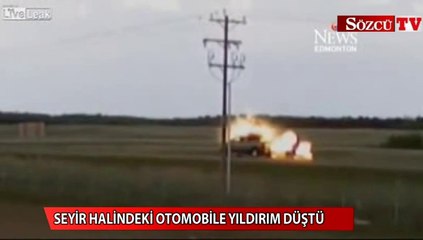 Yıldırım çarptı, ateş topuna döndü!