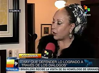 Insta Piedad Córdoba a colombianos a votar por la paz el 15 de junio