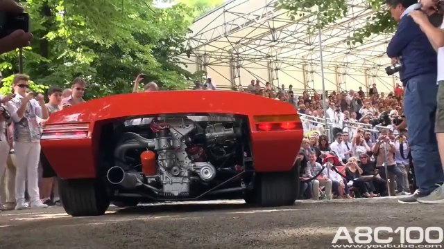 Fiat Abarth 2000 Scorpione - Very Loud Sound & Flames!!