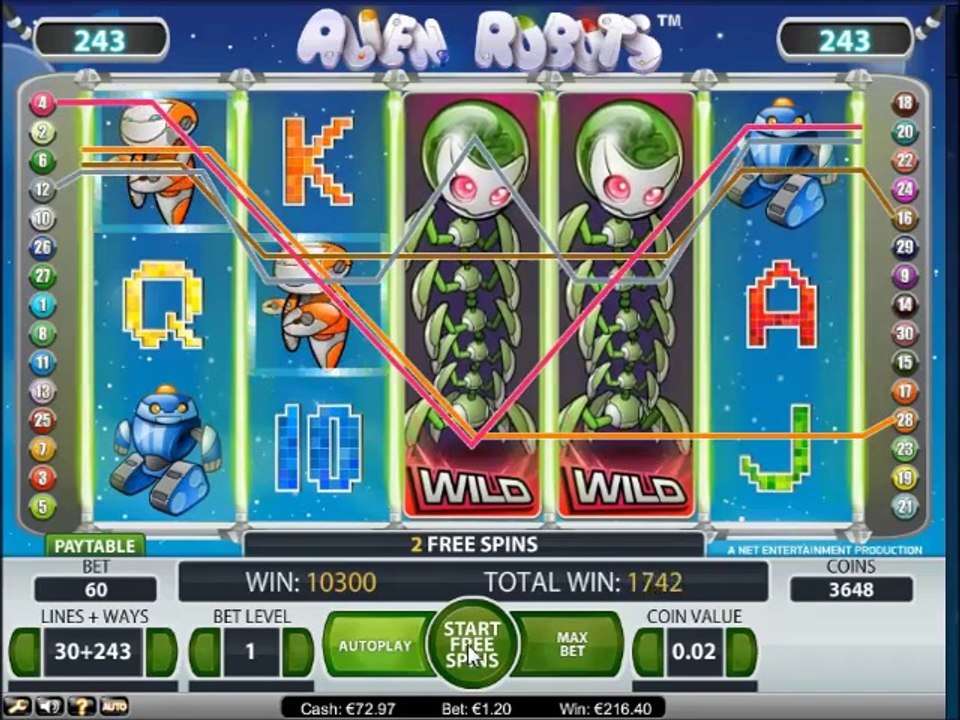 Alien Robots - Freespin Feature