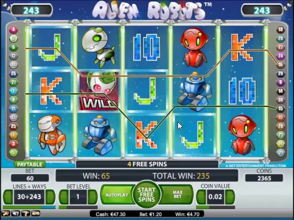 Alien Robots Slot Freespin Feature