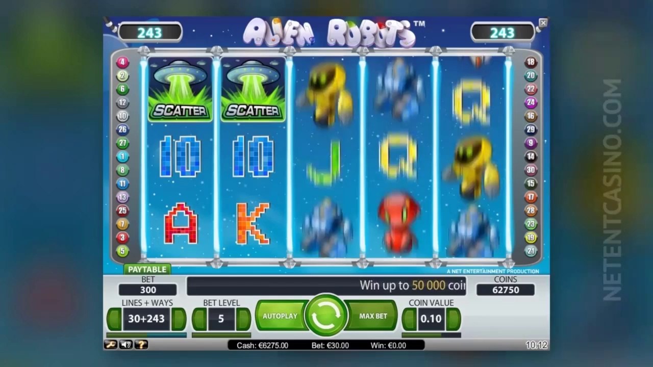 Alien Robots™ Video Slot by Netent Casino (Net Entertainment Software)