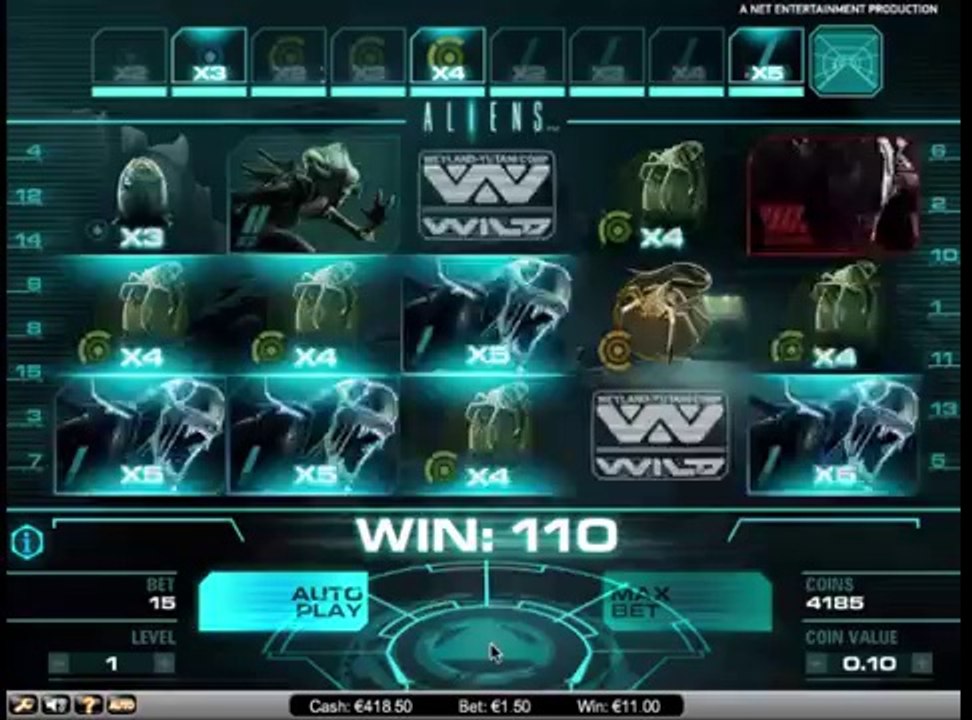 Aliens Online Slot Machine - NetEnt