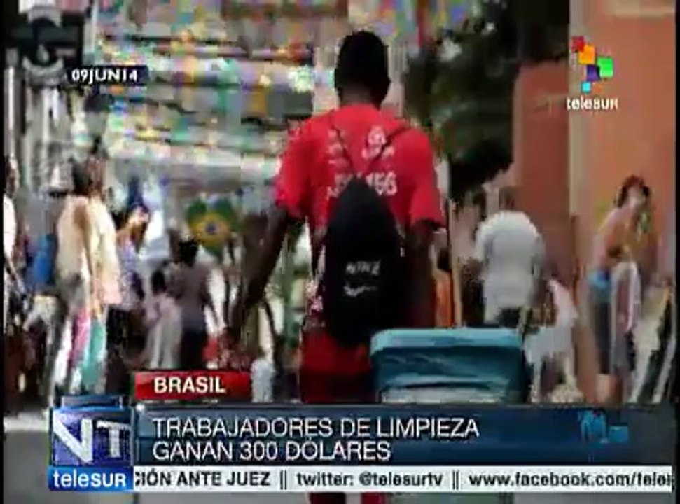 Empleados de limpieza de Salvador de Bahía exigen aumento salarial