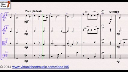 Antonio Vivaldi's Amazing Grace sheet music for String Quartet - Video Score