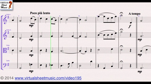 Antonio Vivaldi's Amazing Grace sheet music for String Quartet - Video Score