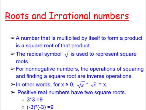 Algebra Tutorial | Calculating Roots of Rational and Irrational Numbers