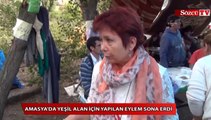 Amasya'da yeşil alan için yapılan eylem sona erdi