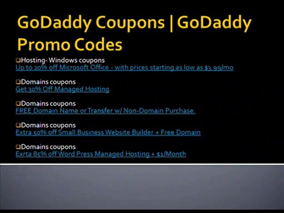 Grab Best GoDaddy Coupons and GoDaddy Promo Codes
