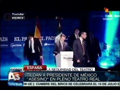 Le gritan “asesino” a Peña Nieto en España