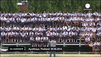 Thai elephants take part in World Cup warm-up