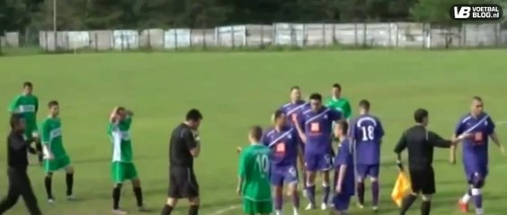 Player Strikes Referee During Match: Semenicul Văliug vs Minerul Anina (Romania) 09.06.2014