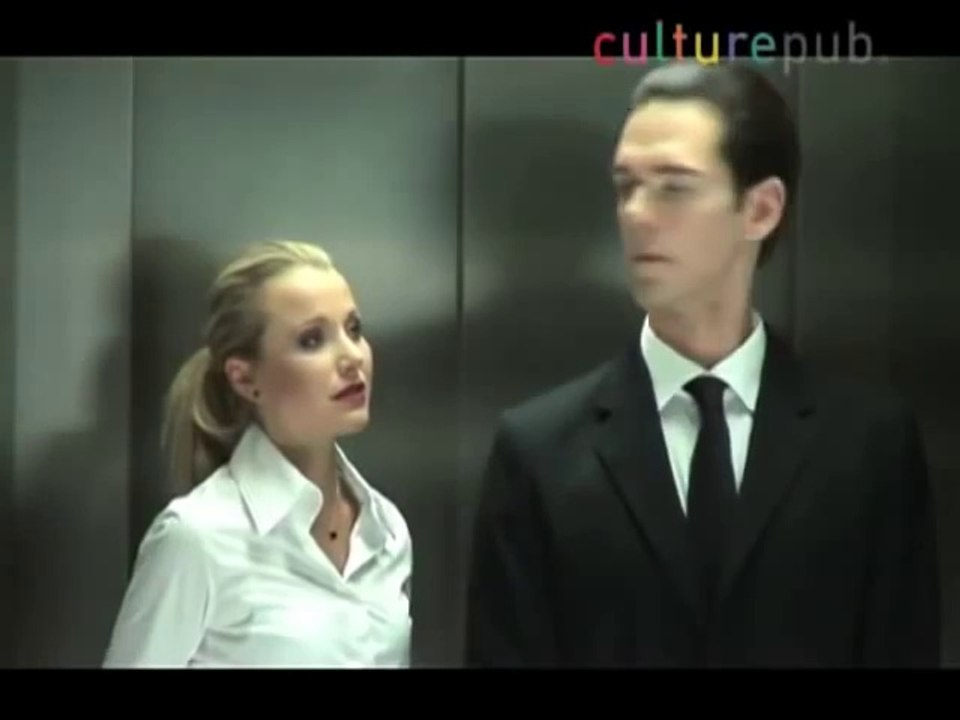 Blonde seduces man in elevator- Funny GAG