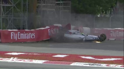 Huge Crash Massa-Perez Canada GP 2014