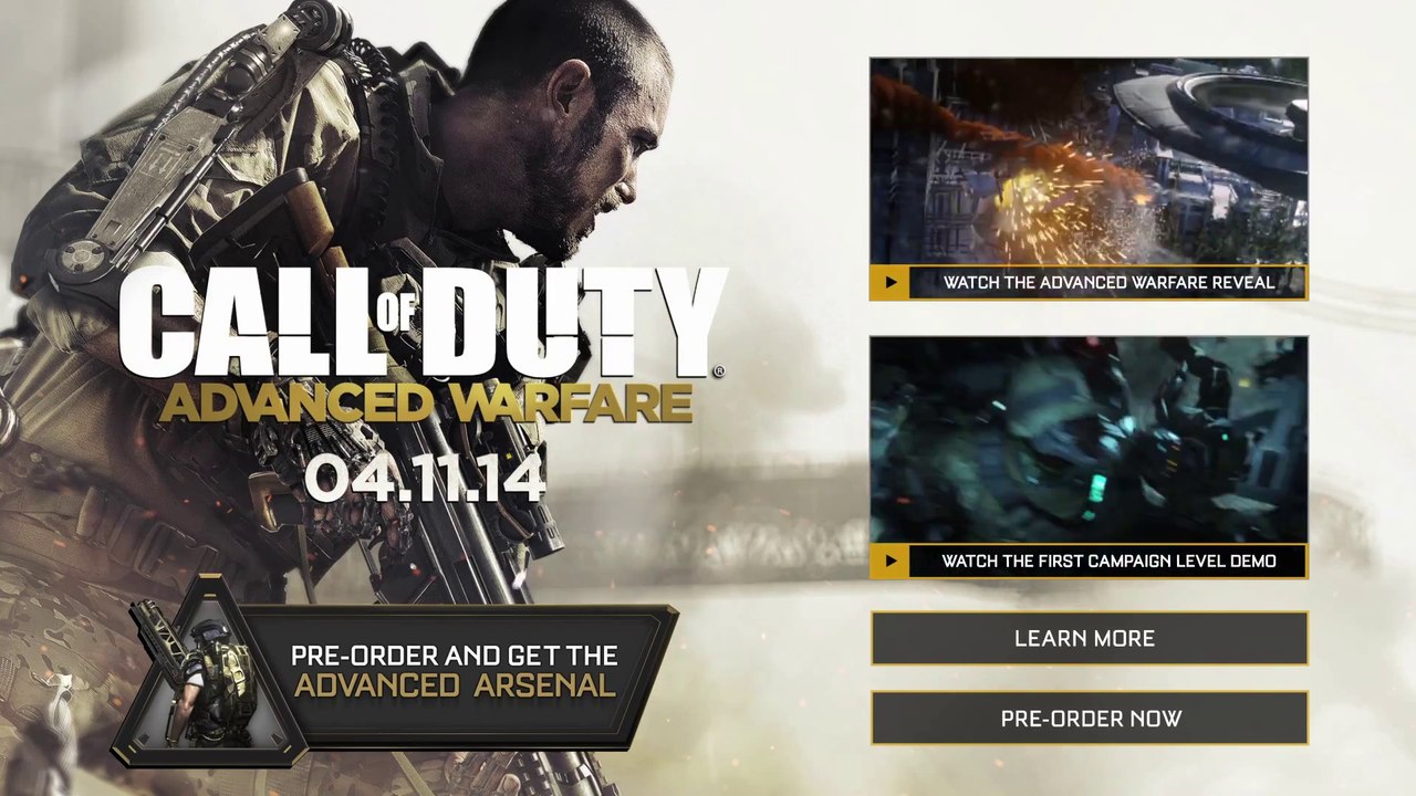 Call of Duty: Advanced Warfare - E3 2014 Official "Advanced Arsenal - Pre Order Bonus" Trailer (EN)
