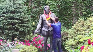 Soccer Scarves on Statues