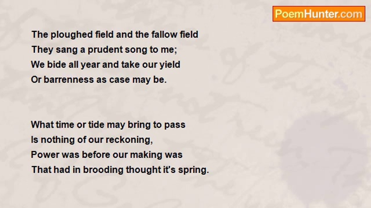 Ivor Gurney - Generations (The ploughed field and the fallow field)