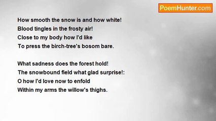 Sergey Alexandrovich Yesenin - Through fields of virgin snow I roam...(translated from russian)