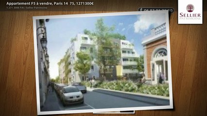 Appartement F5 à vendre, Paris 14  75, 1271300€
