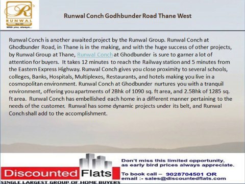 Flats for sale in Runwal Conch Ghodbunder Road Thane west Mumbai