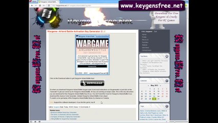 Le numéro de série pour les Wargame Airland Battle à télécharger gratuitement