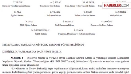 Memurlara Yapılacak Giyecek Yardımlarının Kapsamı Belirlendi