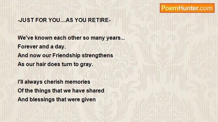 Carolyn Ford Witt - -JUST FOR YOU....AS YOU RETIRE-