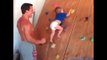 düz duvara tırmanan 20 aylık bebek - işte sporcu babanın sporcu bebeği :)