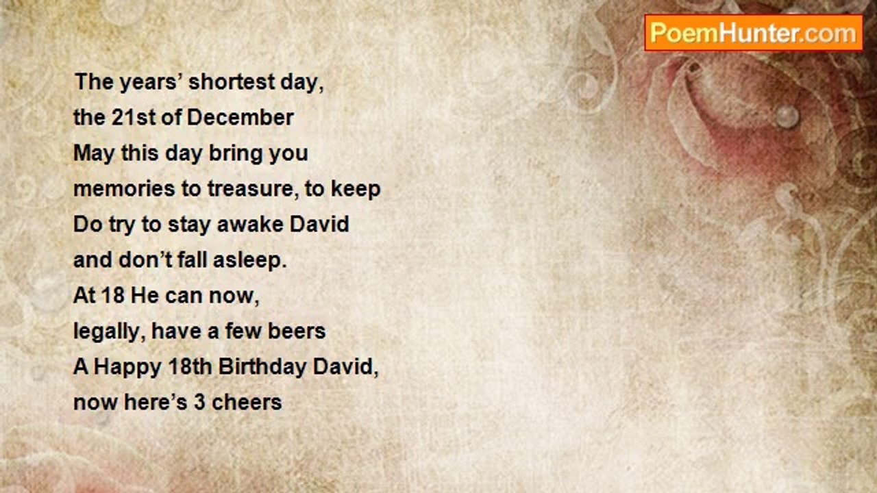 Gordon David - An 18th Birthday Message