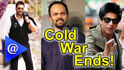 Shahrukh Khan and Ajay Devgan hug and bury the Hatchet.