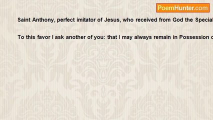 Justin Reamer - Prayer to St Anthony for Lost Items