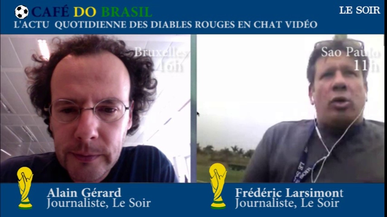 Cafe do Brasil : "Petite séance de décrassage pour les Diables rouge, après un voyage éprouvant"