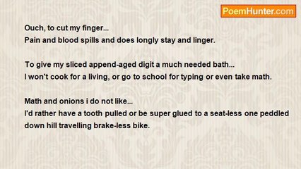 Michael Gale - I Hate Cooking, And I Hate Onions After I Cut My Finger.