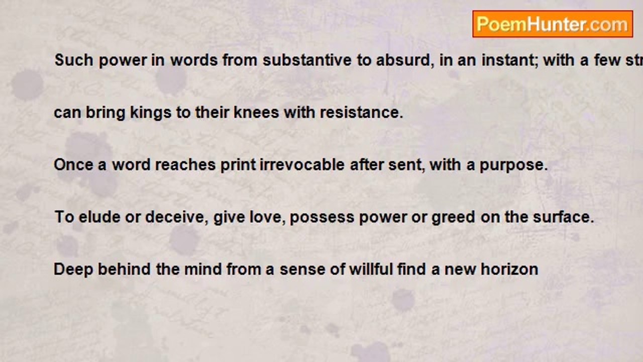 my Words my song - Powerful Words