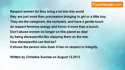 Christina Sunrise - Respect Women